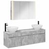 Bathroom Cabinet Set 4 Pcs Concrete Grey 103.5 X 15.5 X 70 Cm
