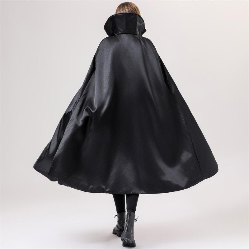 Halloween Cape Adult Makeup Props Red and Black Double-sided Stand-up Collar Reaper Cape Pirate Vampire Cape Costume