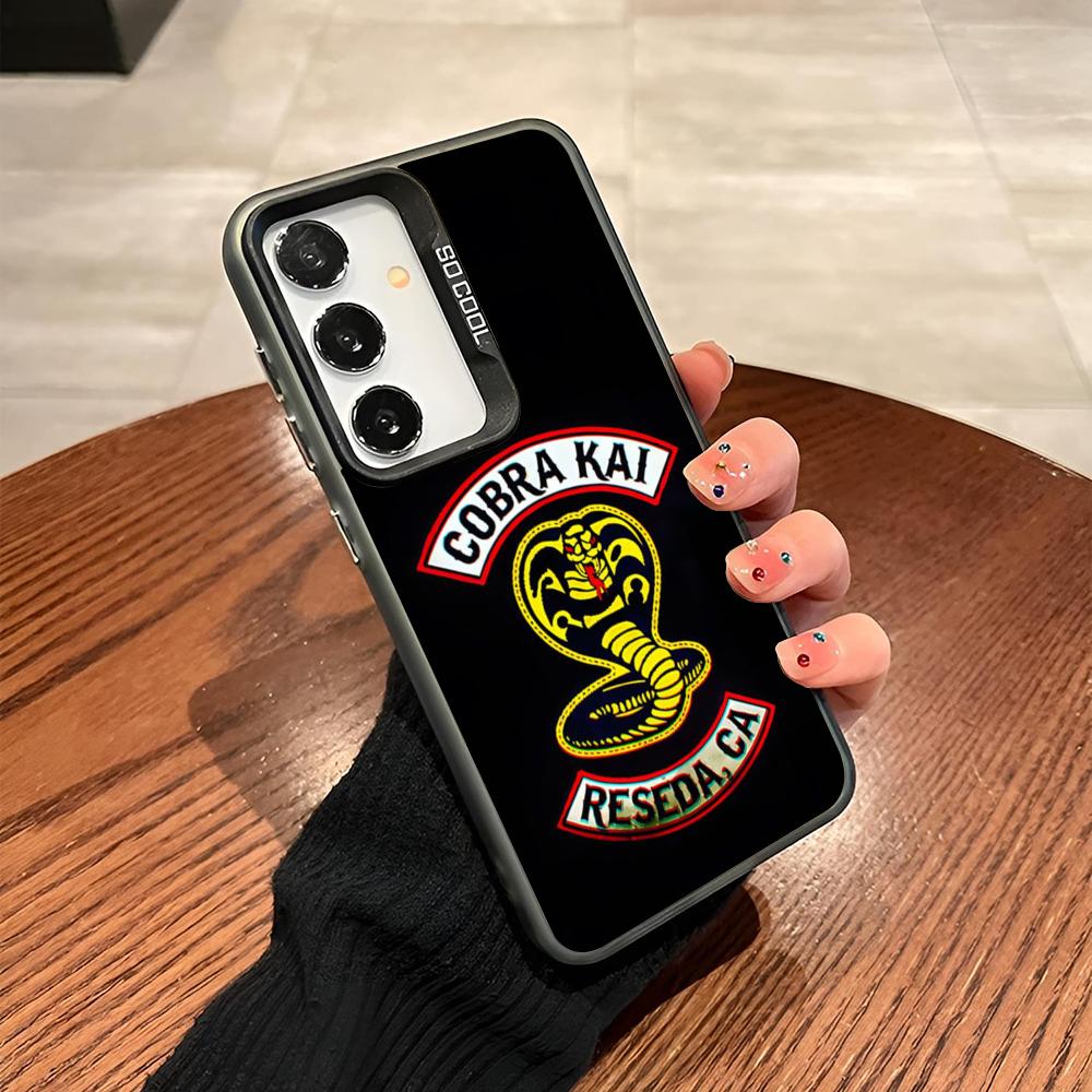 Cobras Kai Snake Phone Case For Samsung Galaxy S26 S25 S24 S23 S22 S21 S20 Ultra Plus Fe colored silver Cover