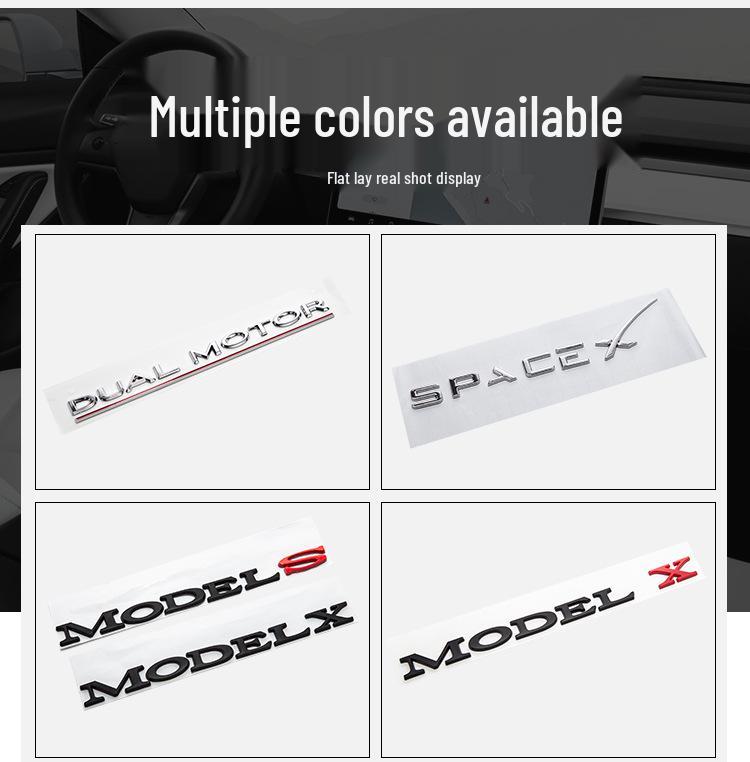 Tesla Model 3/Y/S/X High-Performance Zinc Alloy Rear Car Badge