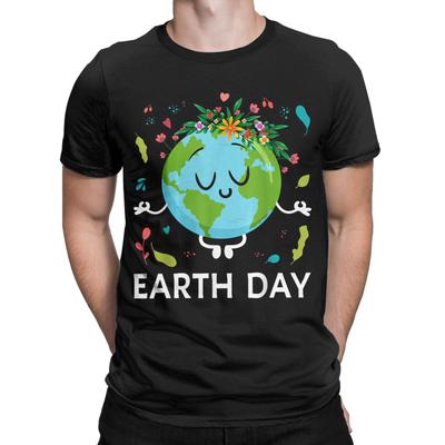 Casual Earth Day Floral Cute Peaceful Planet Tshirts Unisex Unisexs Pure Cotton T Shirt Short Sleeve Tee Shirt Summer Clothing