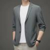 Men's Autumn 2023 Casual Suit: Trendy Large-Size Flat Lapel Solid Color Jacket