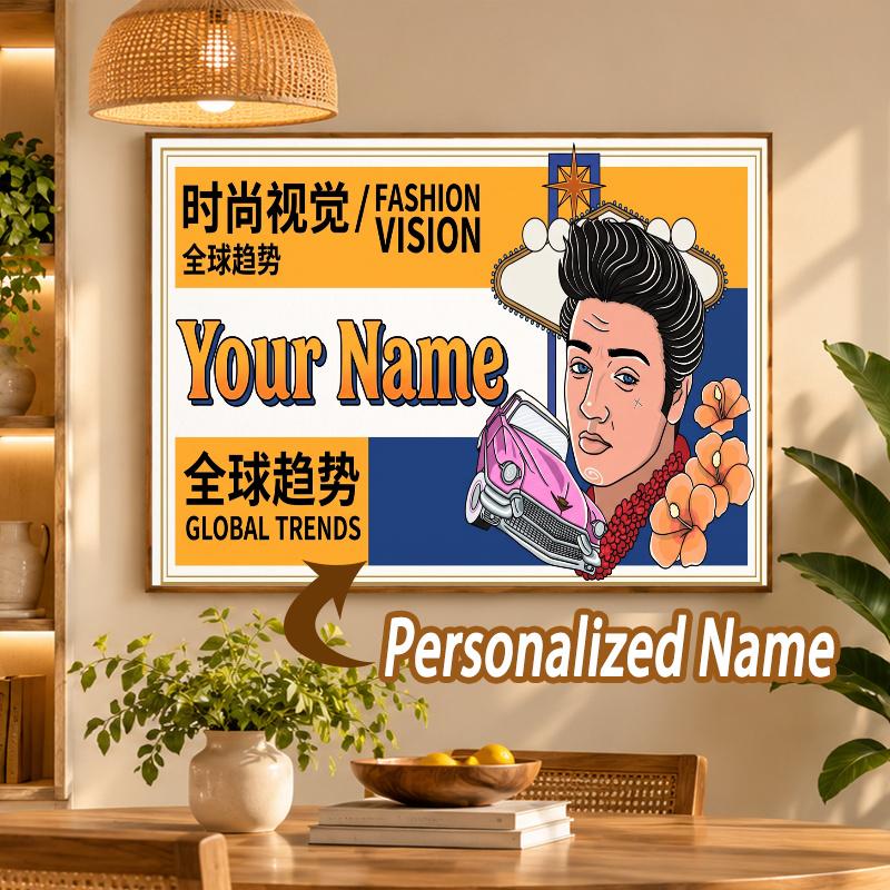Custom Name Elvis Presley 5D Diamond Painting Personalized Full Drill Diamond Art Kit Gift