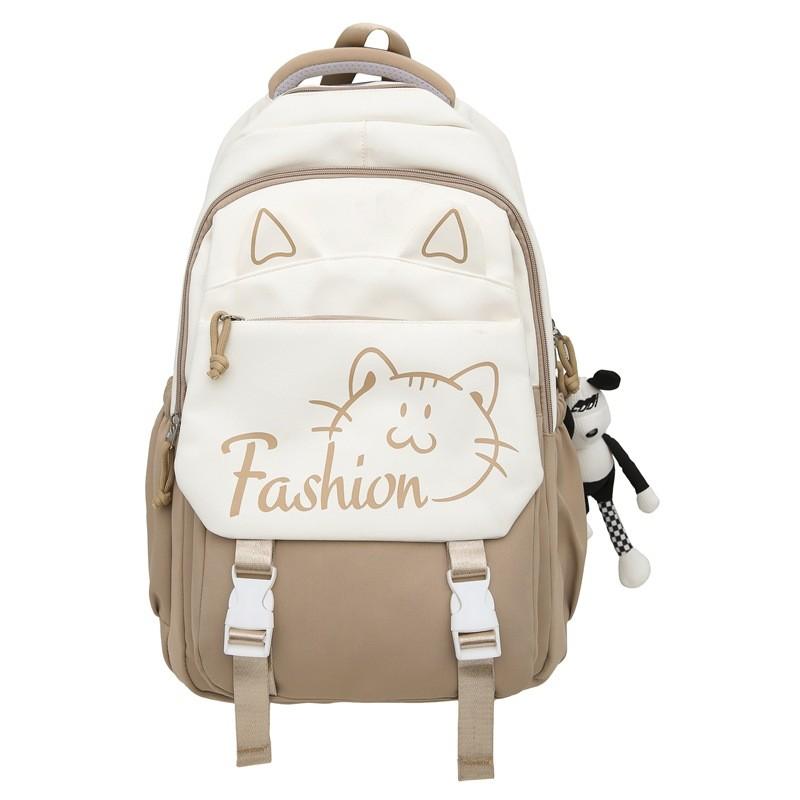 Cat Printed Backpack Large Capacity Breathable Outdoor Leisure Schoolbag Travel