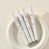 4pcs Random 3D Floral Relief Scented Pen Fragrant 0.5mm Black Gel Ink Pen Smooth Writing for Students Exam Essential Gift 2025