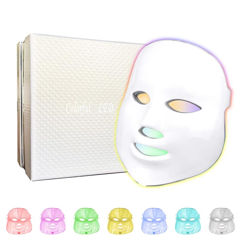 

7-цветная светодиодная маска для лица - для домашнего использования, омоложение кожи, против акне, подтягивающая US Plug
