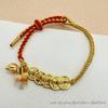 Sterling Silver Five Emperors Coins Bracelet: Gold-Plated, Exquisite Weave, Chinese Style, DIY Trendy Hand Rope