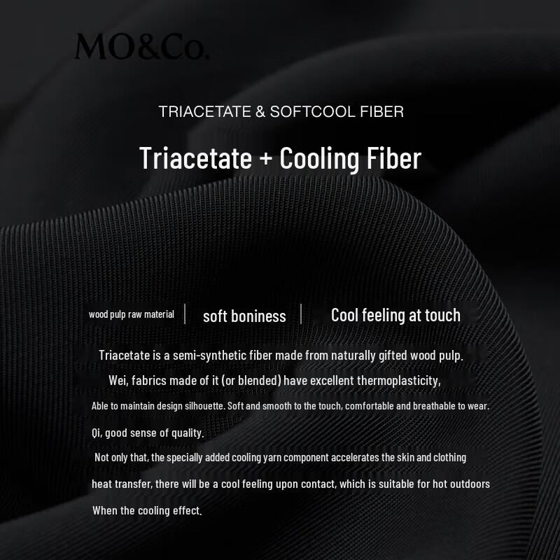 MO&Co. Cooling Triacetate Elastic High Waist Wide Leg Trousers