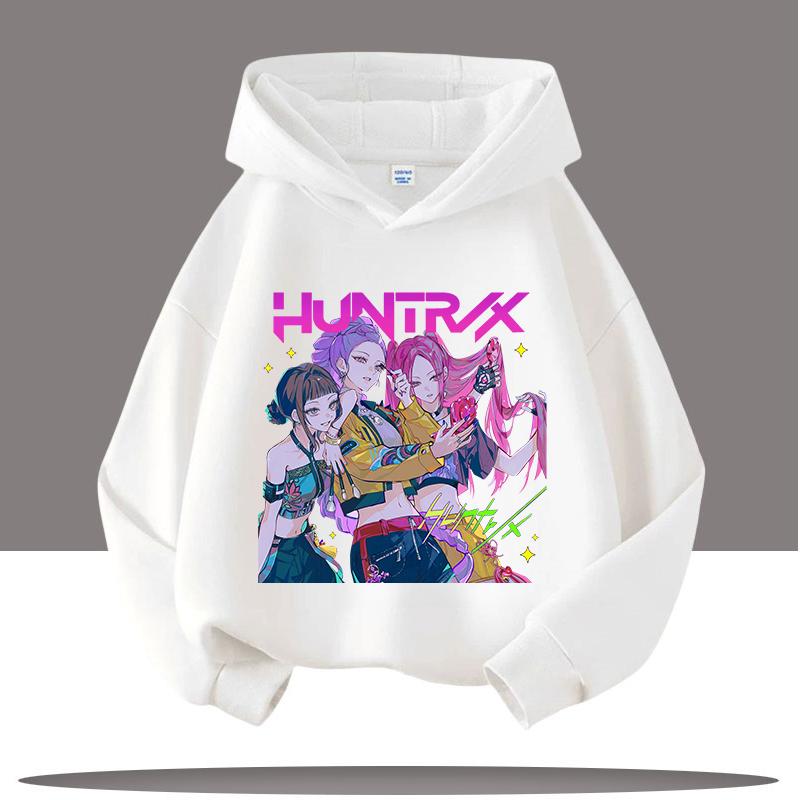 K-pop Mikiny Lovců démonů Chlapci Dívky Dlouhý rukáv Svrchní oděv Saja Chlapecký potisk Mikina s kapucí pro děti Módní svetr Dětské topy