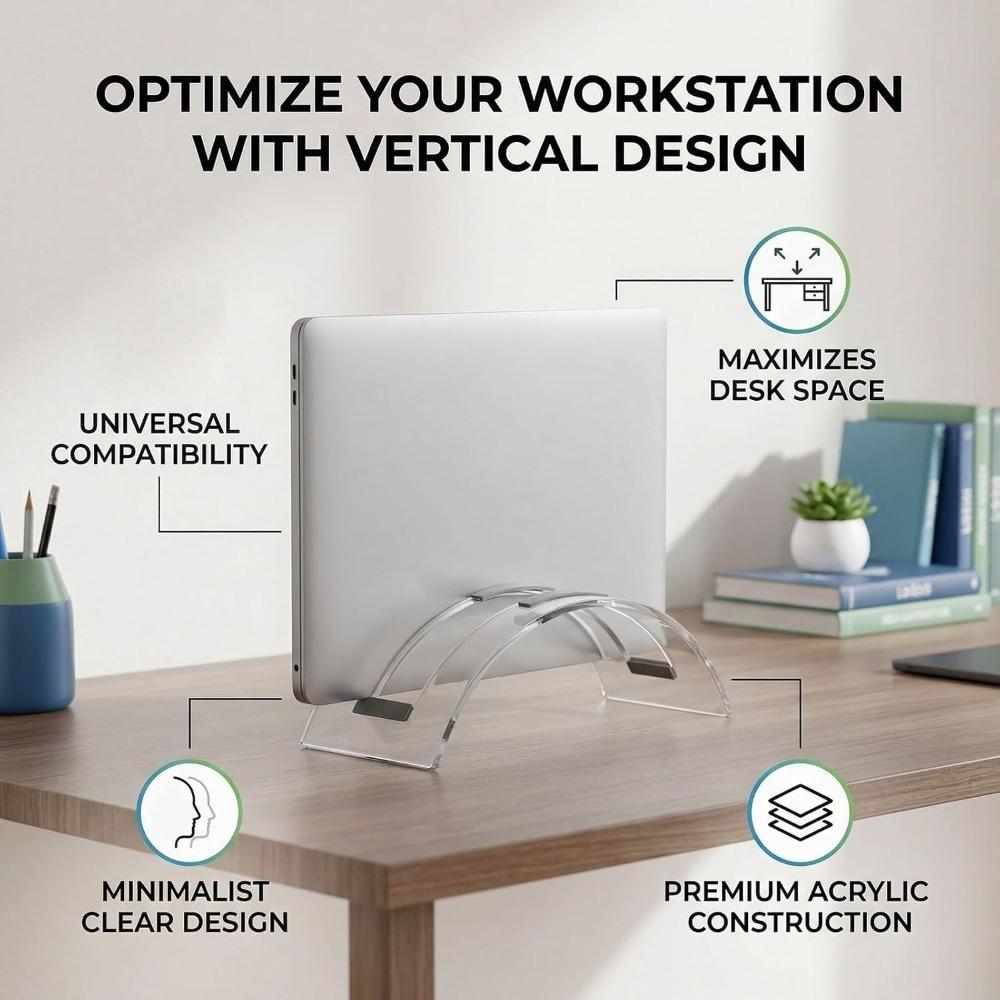 Minimalist Vertical Laptop Stand Transparent Notebook Dock Invisible Acrylic Laptop Stand Travel
