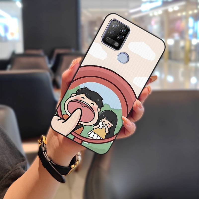 TPU Cute Phone Case For Tecno Pova/LD7 Full Wrap Graffiti Anti-knock Dirt-resistant Anti-dust Phone Pouch Cartoon Couple