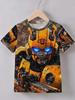 Boys Transformers Bumblebee Optimus Prime All Over Print T Shirt Children Casual Short Sleeve Tops