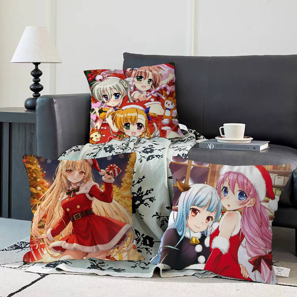 Anime Christmas Girl Pillow Case Removable Washable Cushion Cover – All-Season Soft Linen