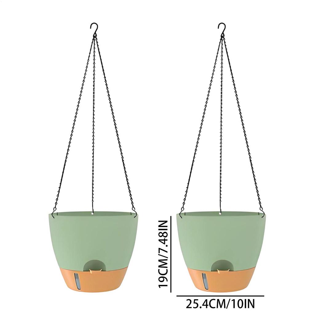 2pcs Self Watering Pots for Indoor Plants Flower Pots Planter with Drainage Holes Plant Hanger Home Office Decor