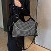 Yogodlns New Shiny Rhinestone Women's Large Capacity Shopping Totes Fashion Dinner Underarm Shoulder Bag Commuter Handbag