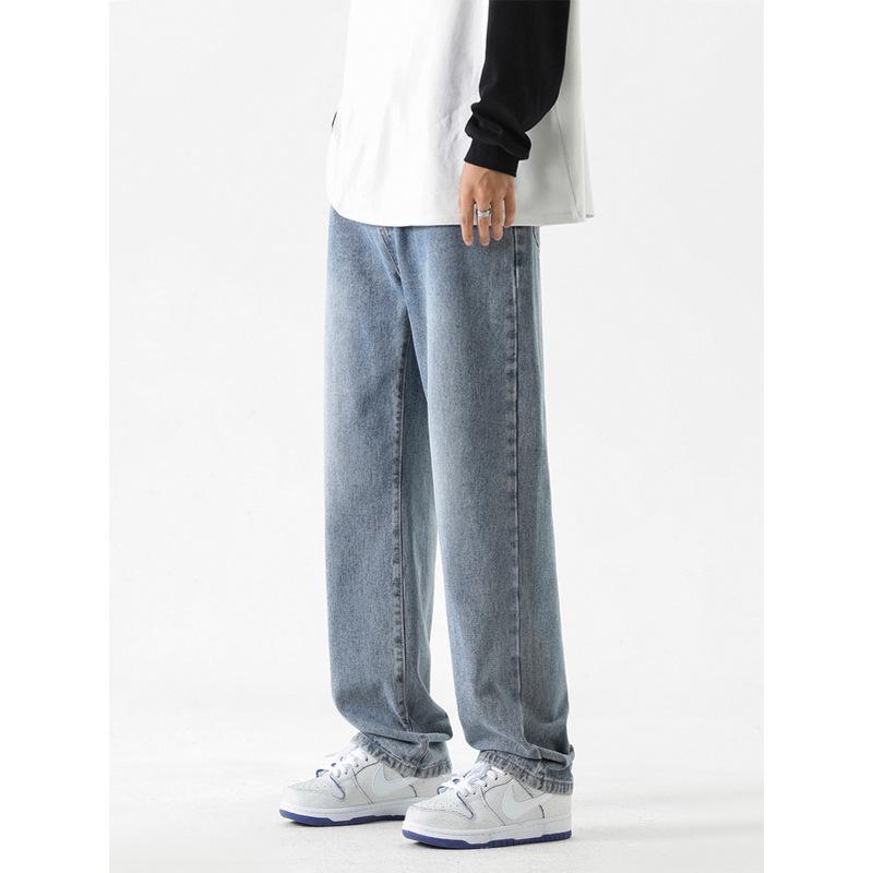 | Spring and Summer New Basic Versatile Jeans Men's American High Street Trendy Brand Loose Wide-leg Straight-leg Pants