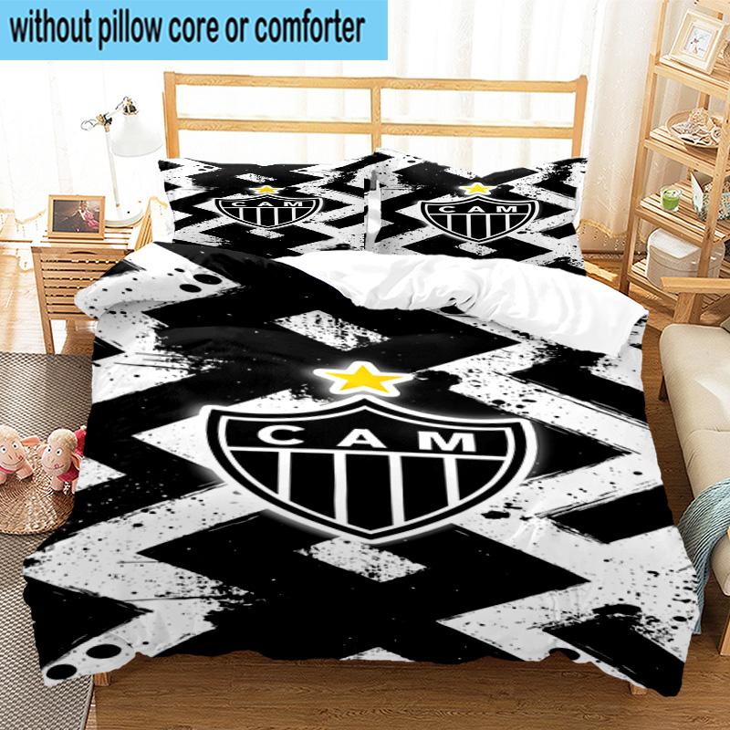 3er Set Bettwäsche Clube Atlético Mineiro Mit Wappen Bettbezug Verschluss Enthält 1 Bettbezug & 2 Kissenbezüge Bettwäsche Sets Heimdekoration Geschenke