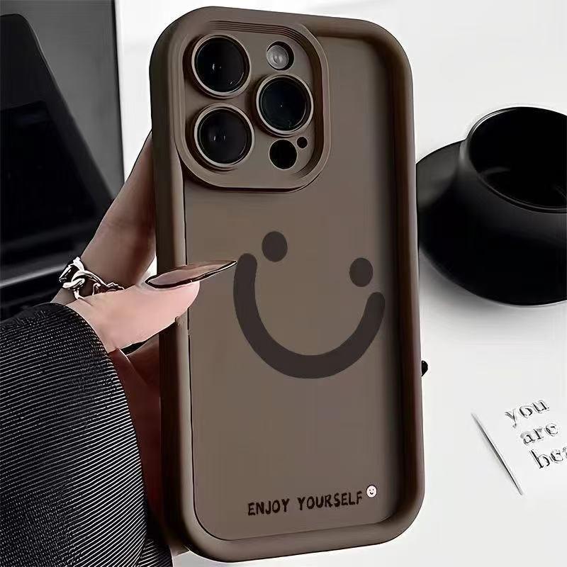 Thickened Smiley Face Case for iPhone 17, 16 Pro Max, 15 Pro, 14, 13
