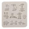 2PCs Silicone Mold   Hand Made Tool Cartoon Animals shape High Temperature Resistance(Gray )