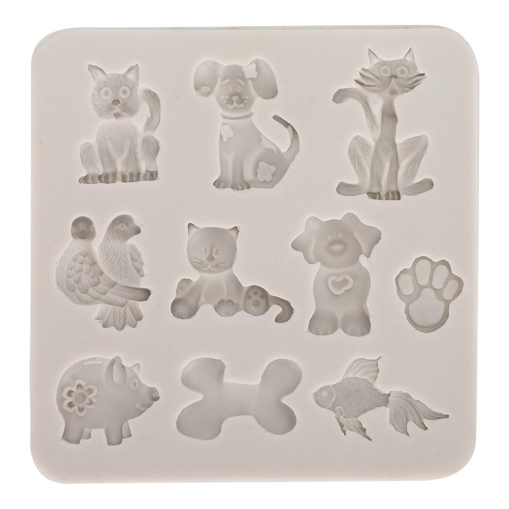 2PCs Silicone Mold   Hand Made Tool Cartoon Animals shape High Temperature Resistance(Gray )