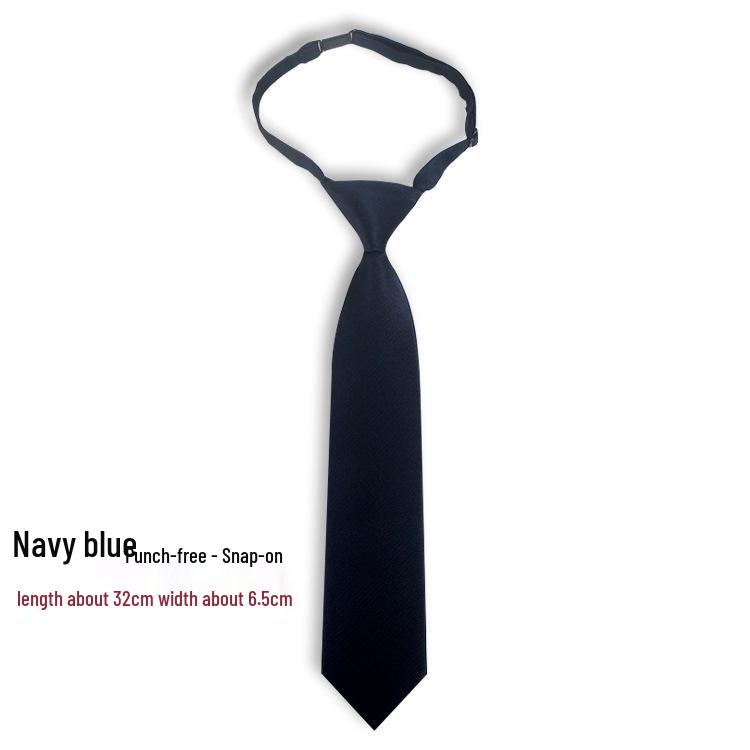 Korean Style No-Tie Lazy Insert Buckle Short Solid Color Tie for Girls - Black, Wine Red, Dark Green