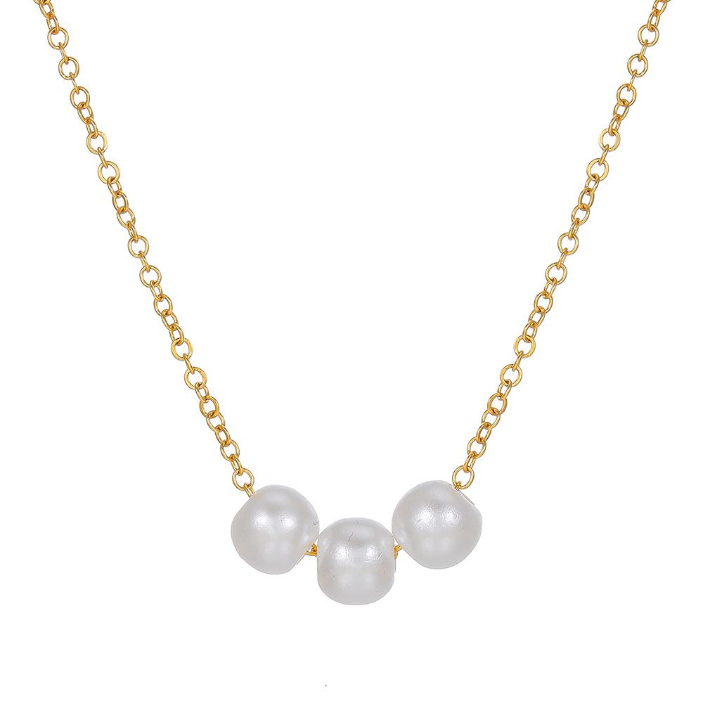 Fashion simple jewelry temperament pearl collarbone chain necklace women's matching daily wear pendant