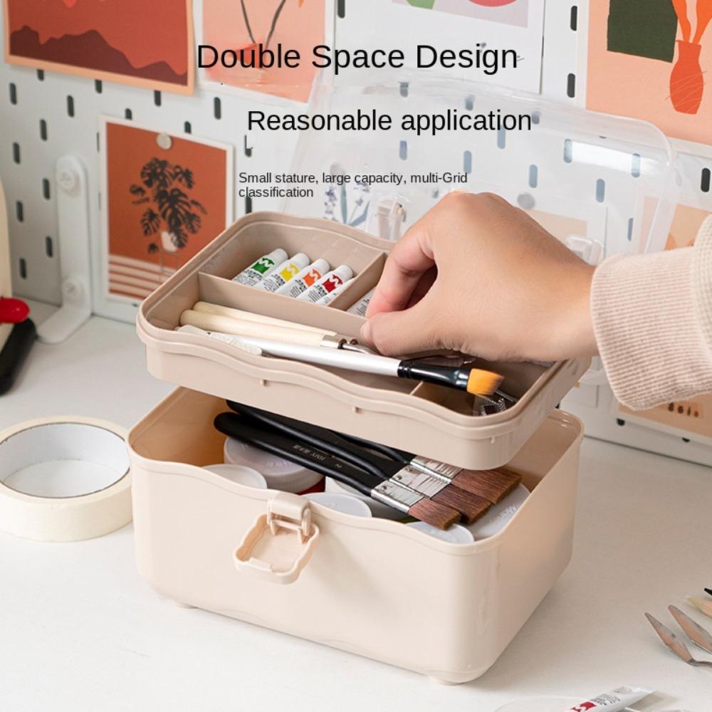 Nail Art Box 2 Layer Storage Box Cosmetic Case Desktop Organizer  Home Room Office