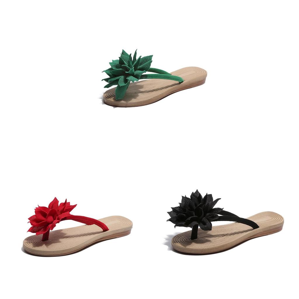 Chic Women Summer Beach Flower Flat Flip Flops Sandals For Relaxed Outdoor Vibes