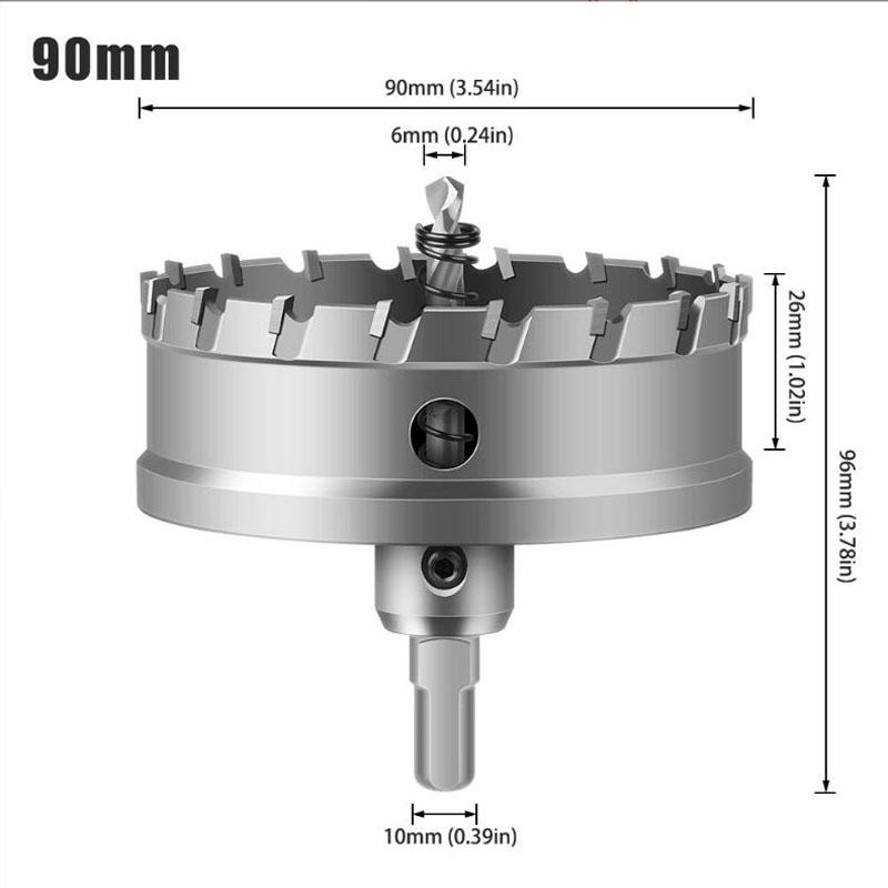

Сверло с твердосплавным наконечником TCT, сверло-кольцевая пила, фреза для сверления металлических сплавов из нержавеющей стали 90mm серый