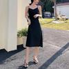 French Simple Temperament and Fashionable Design Niche Long Suspender Dress with Women's Swinging Neck High-end Sexy Skirt