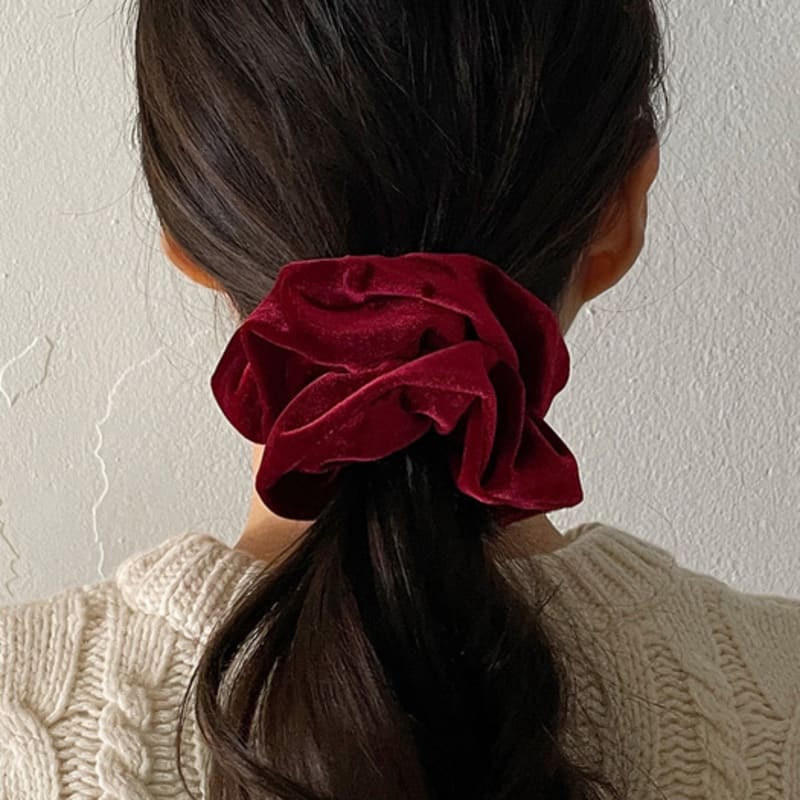 oar Vintage Velvet Volume Scrunchie[Red]