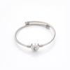 Stainless Steel Open Cuff Adjustable 26 Letters Heart Bracelet