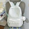 Schoolbag new small fresh plaid lace backpack women's daily versatile large capacity going out commuting student schoolbag backpack
