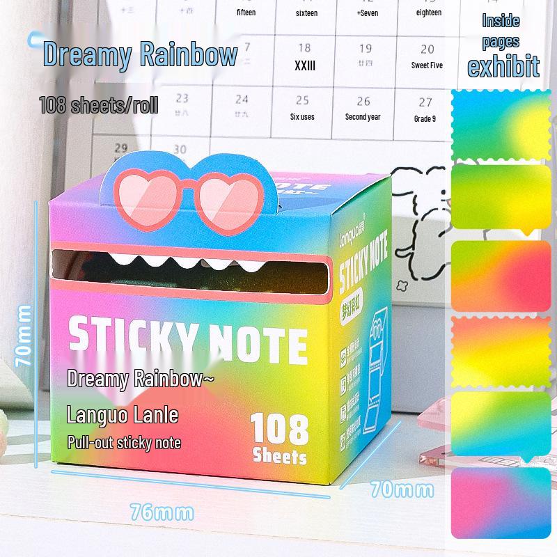 Blueguo Dopamine Color Transparent Sticky Notes Pad