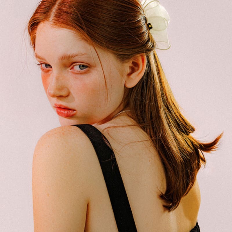 Mellotory Ribbon See-through Hairpin (ivory)