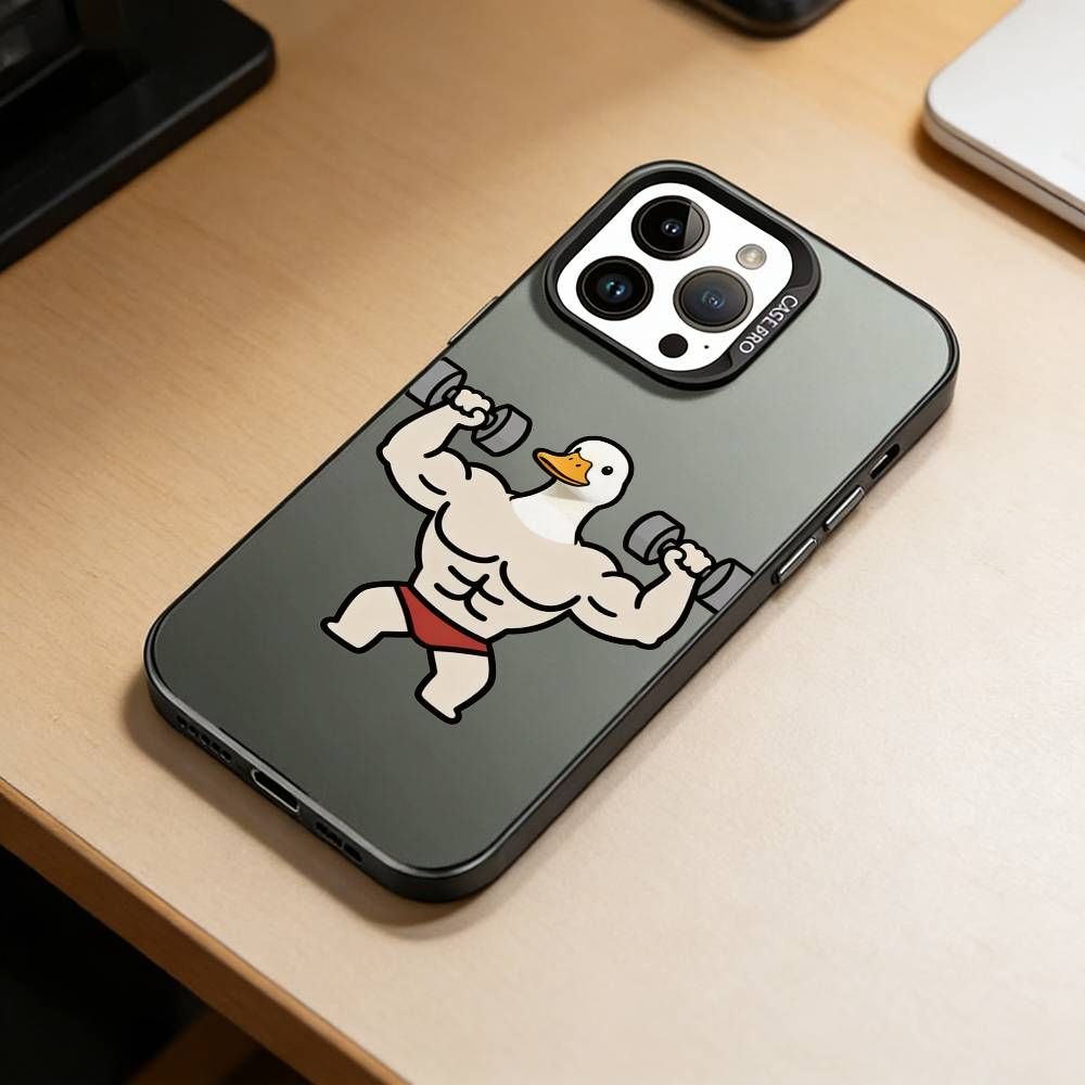Cartoon Muscle Animals  Phone Case For iPhone 17,16,15,14,13,12,11 Plus,Pro Max,XS,Colorful Silver Phone Case Funda Cover