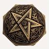 Pentagram Symbol  Umbrella, Portable 3-Fold Umbrella for Men & Women,