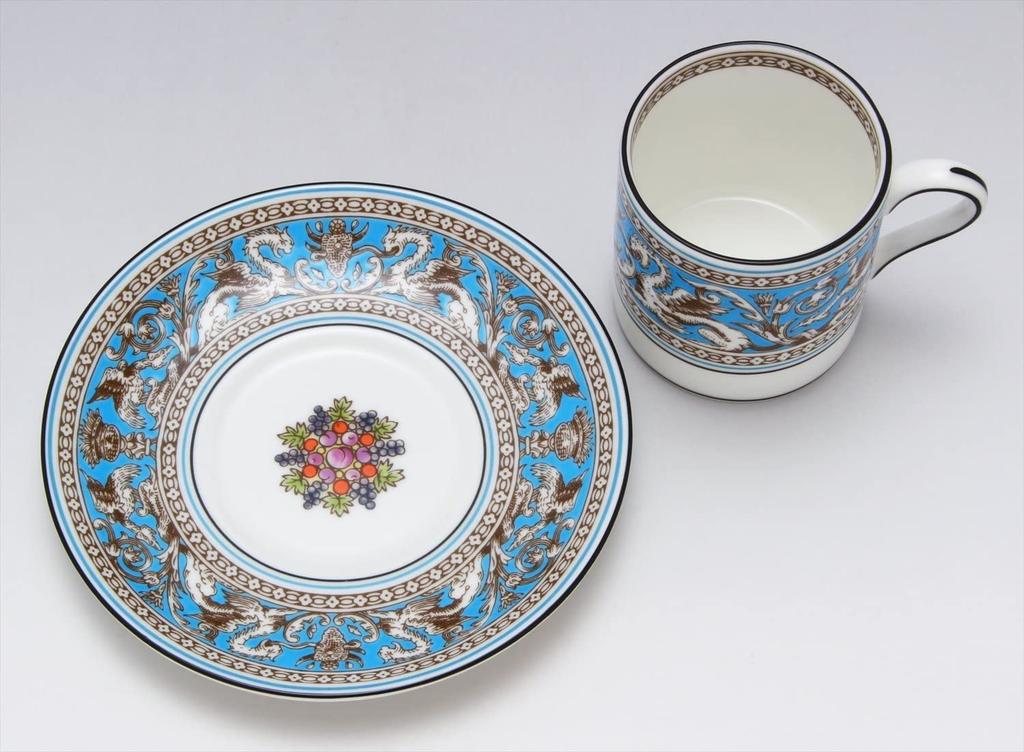 Imported Wedgwood Florentine Turquoise Bond Cup Saucer 100ml Wedding Gift Present 1058034 [Authentic Product] &