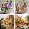 1 Pcs Willow Rattan Flower Girl Baskets High Quality Yellow Sturdy Flower Arrangement Basket Woven Basket Storage With Handle