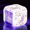 SCSYV Girls Alarm Clocks, Unicorn Night Light Kids Alarm Clocks with 4 Sided Unicorn Pattern&9 Kinds of LED Glowing Wake Up Bedside Clock Gifts for Un