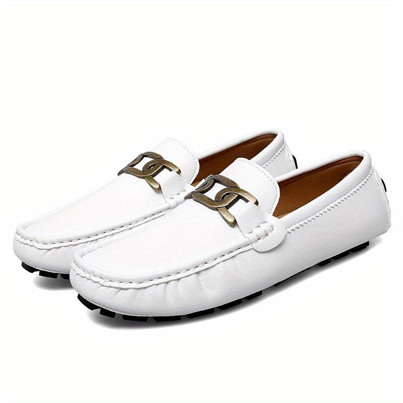 Мужские и женские мокасины на плоской подошве с металлическим цепочным декором — фото 8