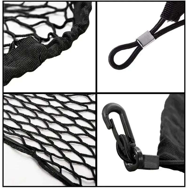 Car Trunk Nylon Mesh Elastic Storage Organizer Rear Cargo Luggage 90x30CM/40x110CM Net Holder With 4 Plastic Hooks Pockets