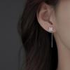 2023 Trendy Four-Leaf Clover Tassel Earrings: Long Slimming Design for Women's Round Faces