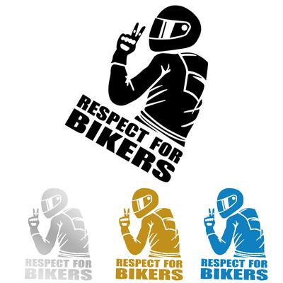 Verschiedene Größen Respekt für Biker Autoaufkleber Wasserdichter Aufkleber Aufkleber Lustiges Vinyl Fahrrad Motorrad Auto Auto Styling Dekoration