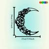 Wrought Iron Floral Crescent Moon Wall Decor, Rose Metal Sculpture, Artistic Craft for Wedding Anniversary Gift, Home Art Piece