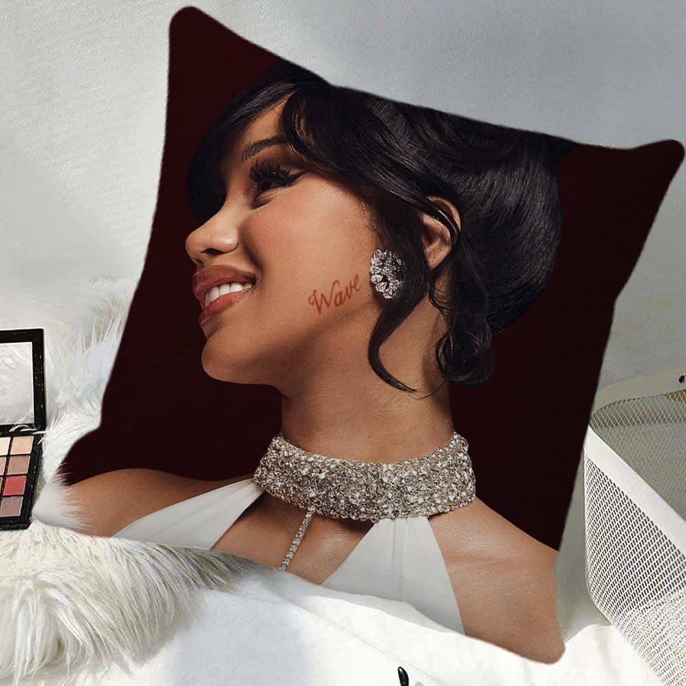 Singer CCardi B Pillow Case Square Pillow Bedroom Sofa Leisure Comfort Cushion Car Home Decoration