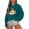 Women's Casual Fashion Round Neck Long Sleeve Halloween Printed Sweatshirt