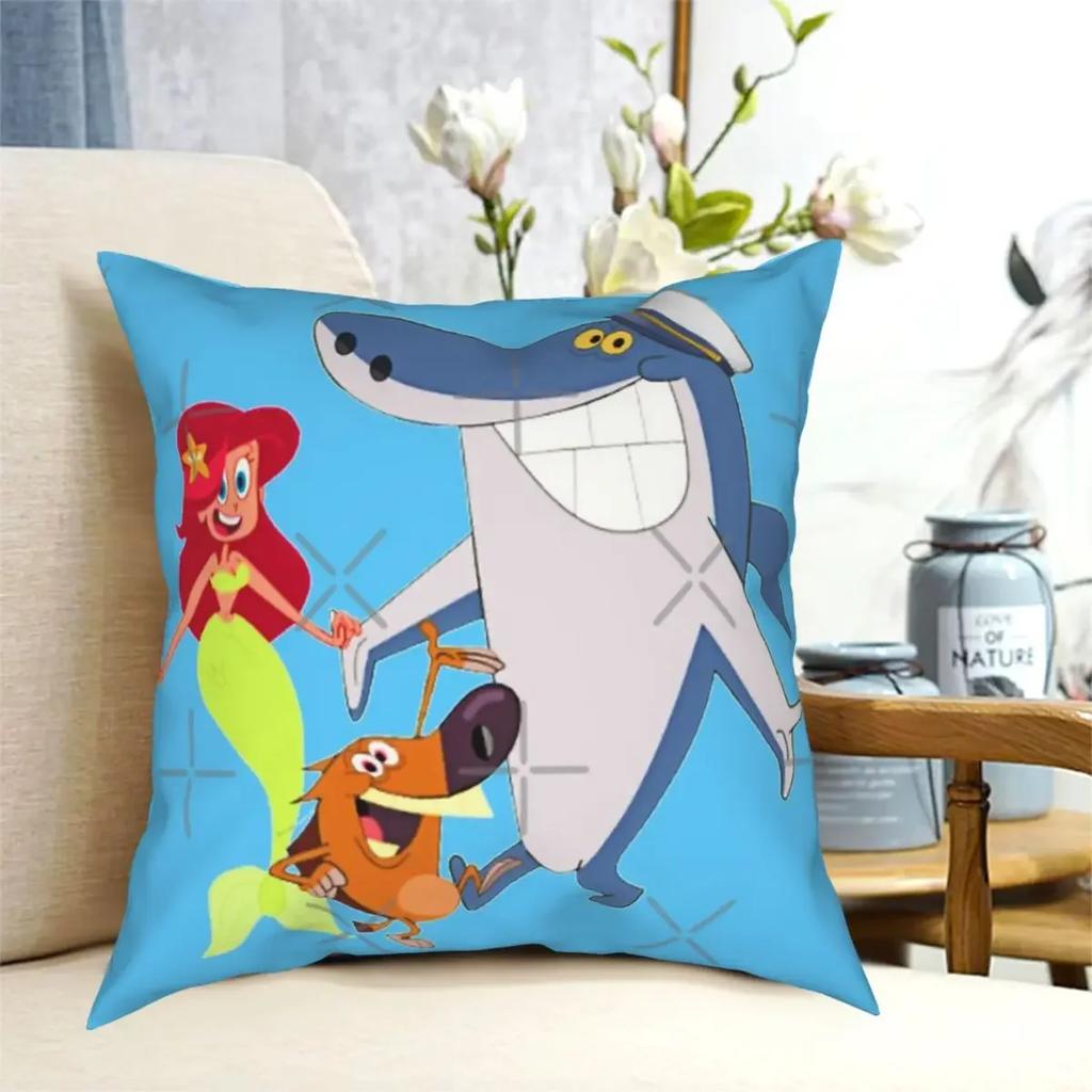 Zig And Sharko Marina Sjöjungfru Kuddfodral Överdrag Kudde Silvergrå Soffkuddar Kuddar 45 X 45 CM