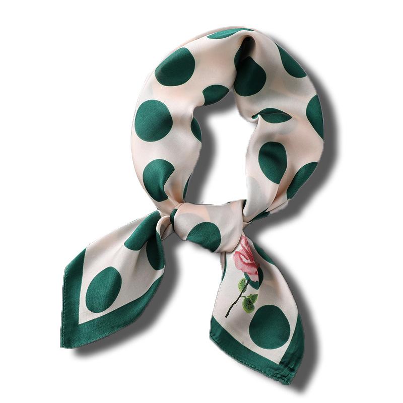 Spring and Summer New Satin Small Square Scarf Printed Scarf Scarf Women's Fashion Silk Scarf