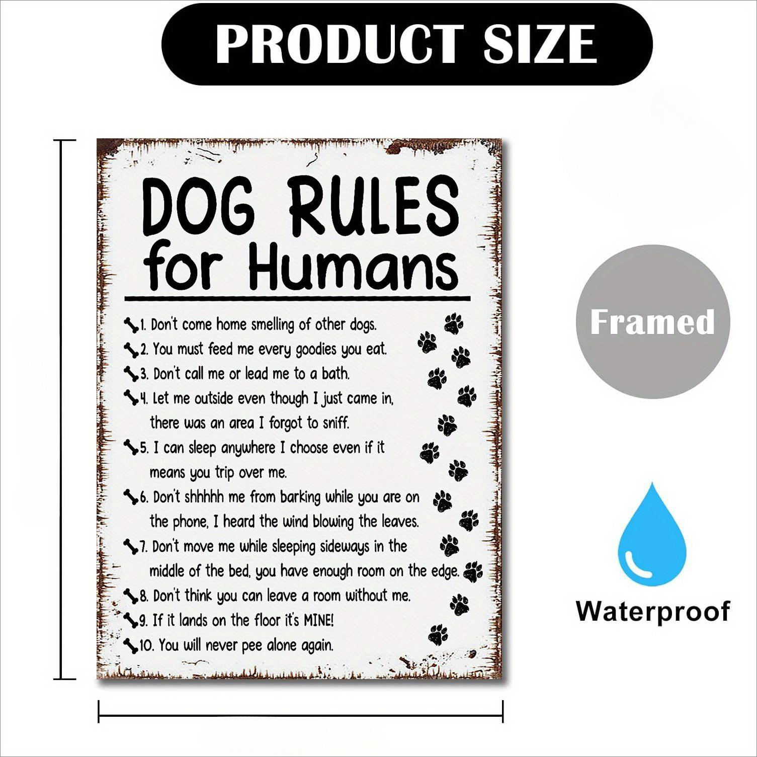

Funny Dog Rules for Humans Vintage Style Metal Tin Sign Wall Decor 20x30cm（7.8x11.8inch）